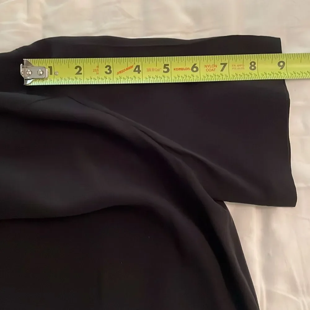 Chanel Black Silk Shirt Dress Womens Size 36 US 4 Short Sleeve Collar Minimalist